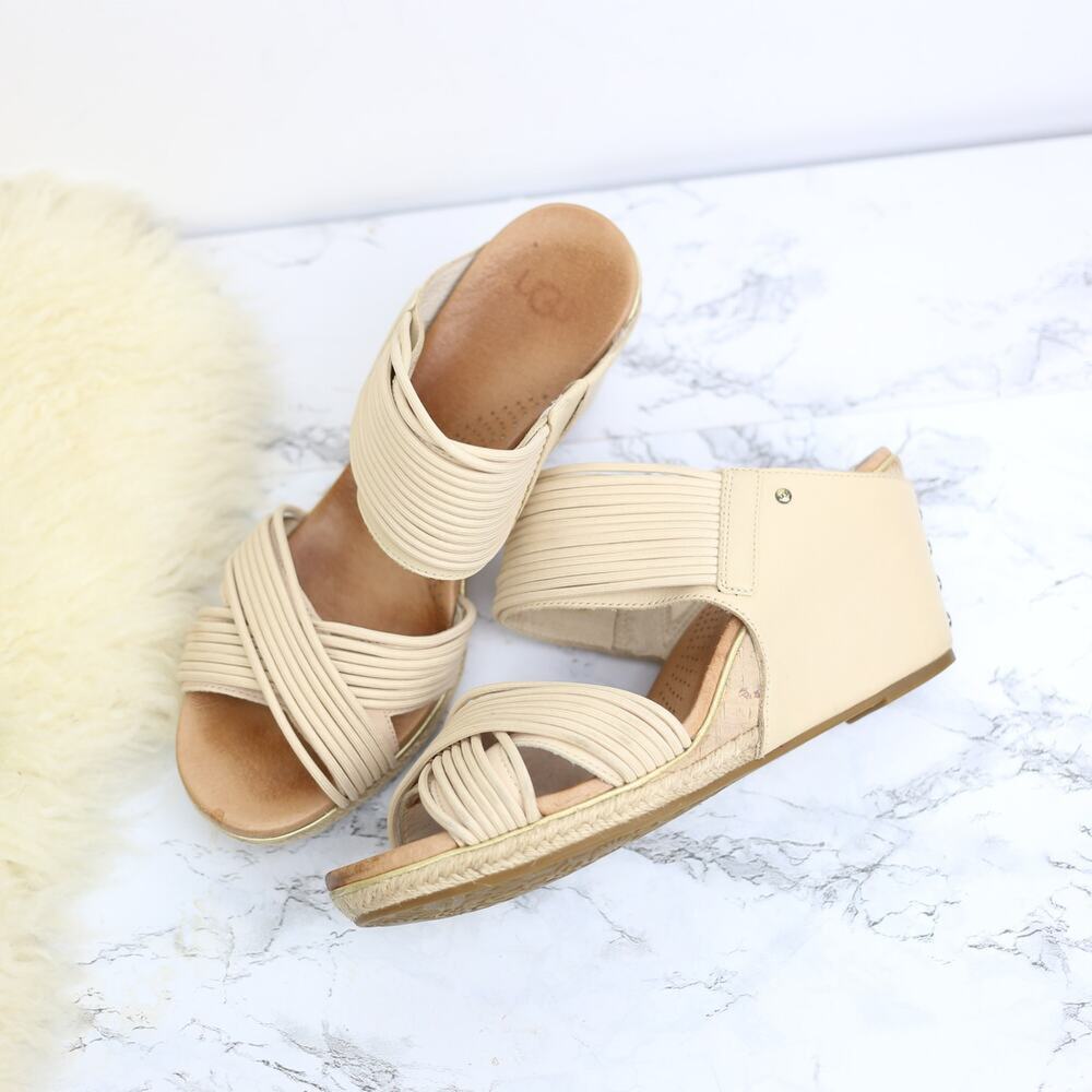 UGG Cream Wedge Shoes Minimalist Design - Picture 1 of 5